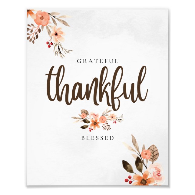 Tack, tack och lov, välsignad Thanksgiving Fototryck (Framsidan)