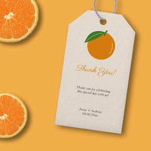 Tack tack orange presentetikett