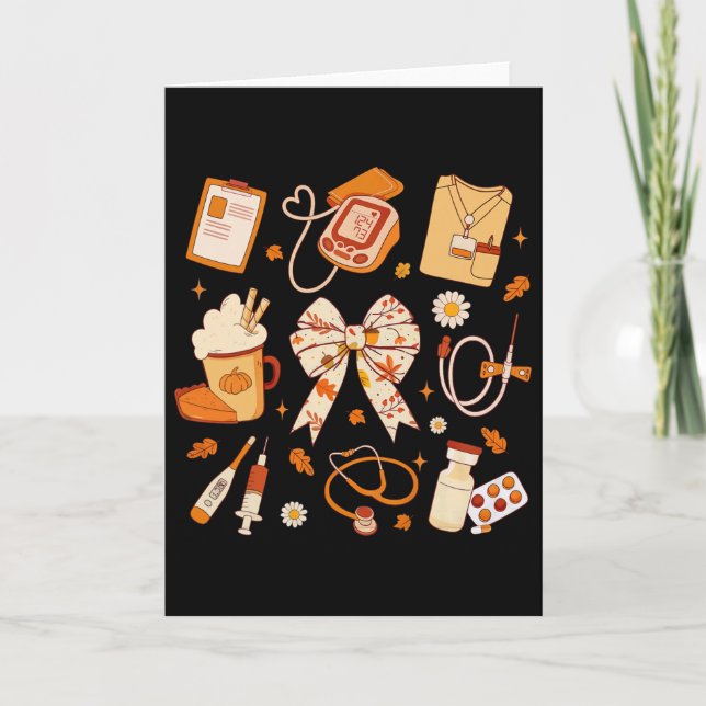 Tack, tack, sjuksköterska Fall Stethoscope Coquett Kort (Framsida)