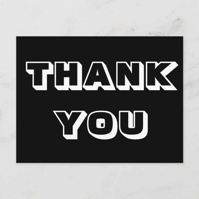 Tack, tack, svart vitt vykort (Framsida)