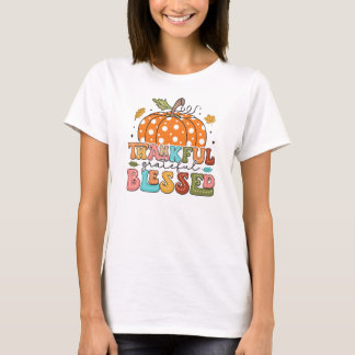 Tack, tacksam Thanksgiving för bläck polka-punkt T Shirt