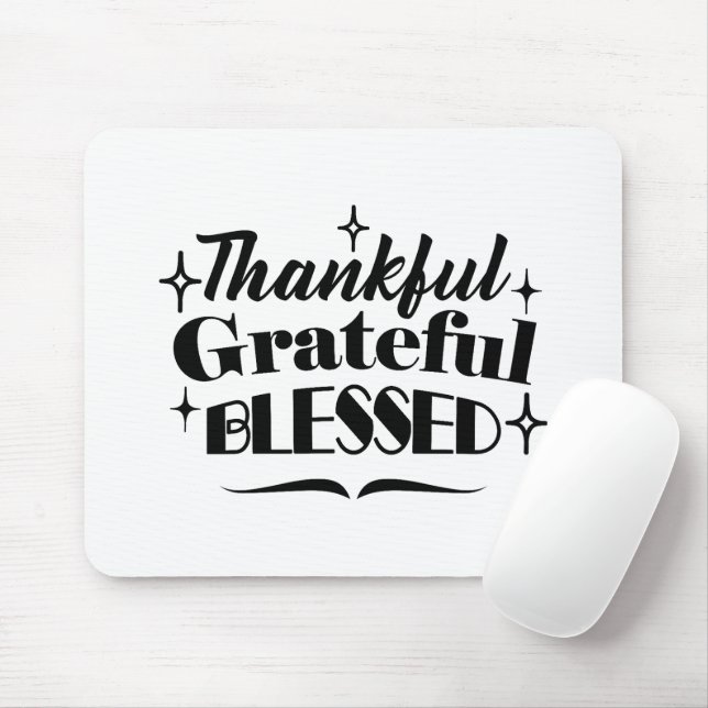 Tack, tacksam, välsignad Thanksgiving Musmatta (Med mus)