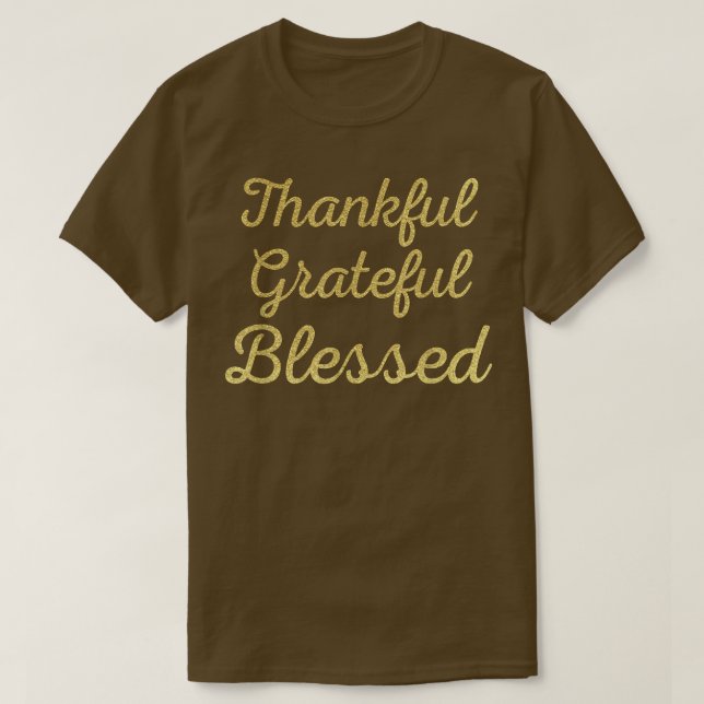 Tack, tacksam, välsignad Thanksgiving och jultomhe T Shirt (Design framsida)