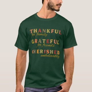 Tack, tacksamma, lyckliga, lyckliga familjevänner t shirt