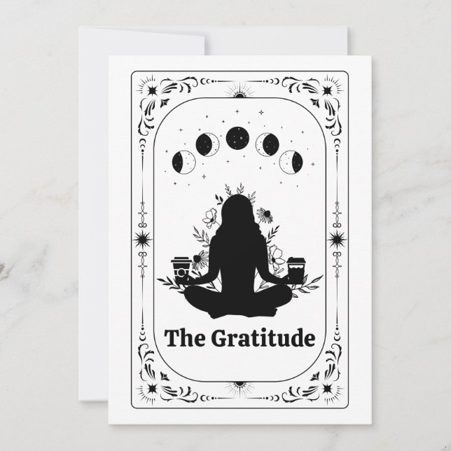 Tack Tarot Card Yoga Coffee Älskare Gratitude Inbjudningar (Framsida)