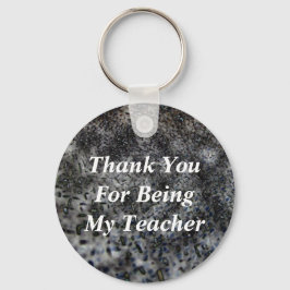 Tack Teacher Black White Abstrakt Mönster Nyckelring