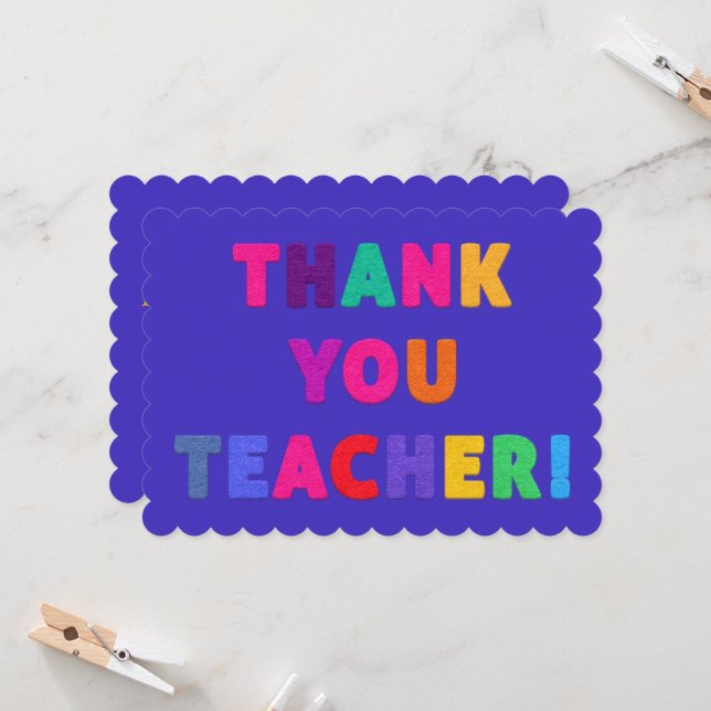 Tack Teacher Felt Kolla Brev Cute (Fram/Back In Situ)