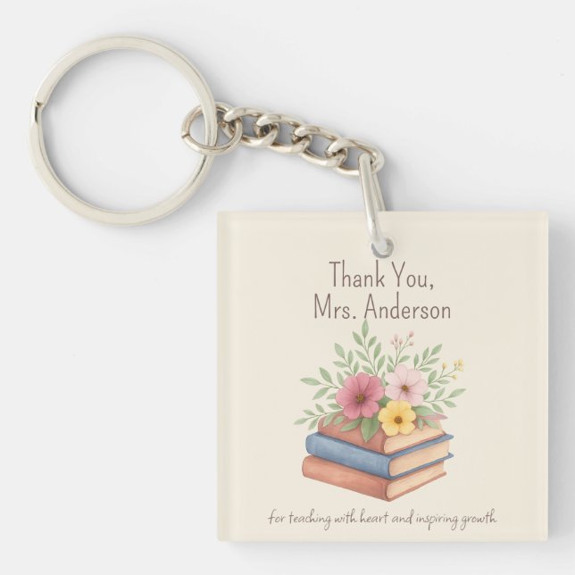 Tack Teacher - Watercolor Bokar & Flowers - (Framsidan)