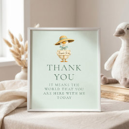 Tack tecken för baby shower med Silly Goose Sage Poster