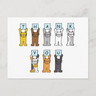 tack Tecknad Cats Vykort