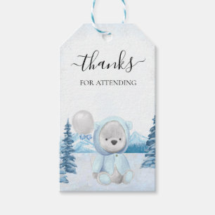 Tack Teddybjörn Jul Vinter Presentetikett