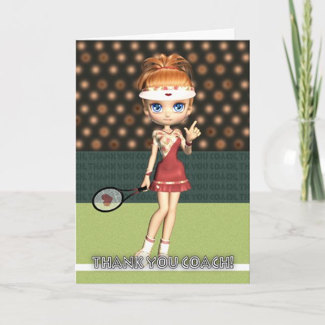 Tack Tennis Coach Greeting Card Kort (Framsida)