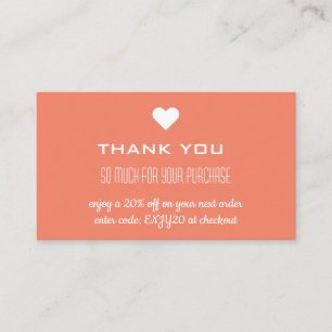 Tack Terracotta Discount Heart Visitkort