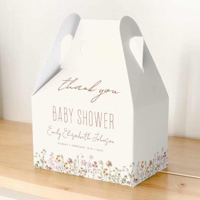 Tack Terracotta WildblomBoho Baby Shower Presentaskar (Skapare uppladdad)
