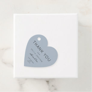Tack Text Dusty Blue Personligt bröllp Heart Gåvor Etiketter