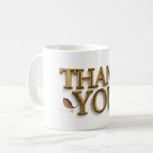 TACK, text i guld färg, Kaffemugg