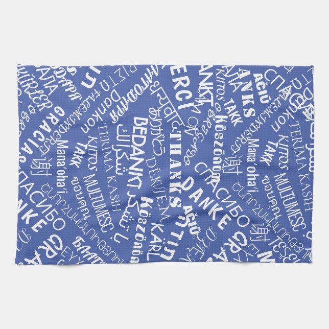 Tack Text Kitchen Towel Multilingual Ord Kökshandduk (Horisontell)