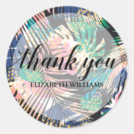 Tack Text Tropiska Växter Runt Klistermärke