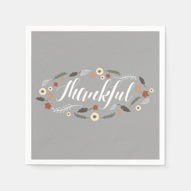 Tack Thanksgiving Cocktail Napkins Pappersservett (Framsidan)