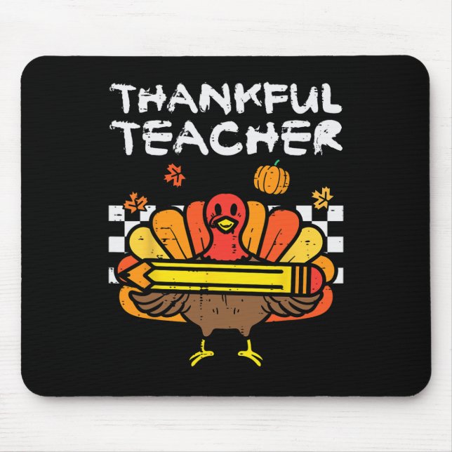 Tack, Thanksgiving för lärare Turkiet Retro Fall W Musmatta (Framsidan)