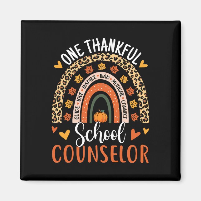 Tack, Thanksgiving Rainbow Cou, skolrådgivare Magnet (Framsidan)