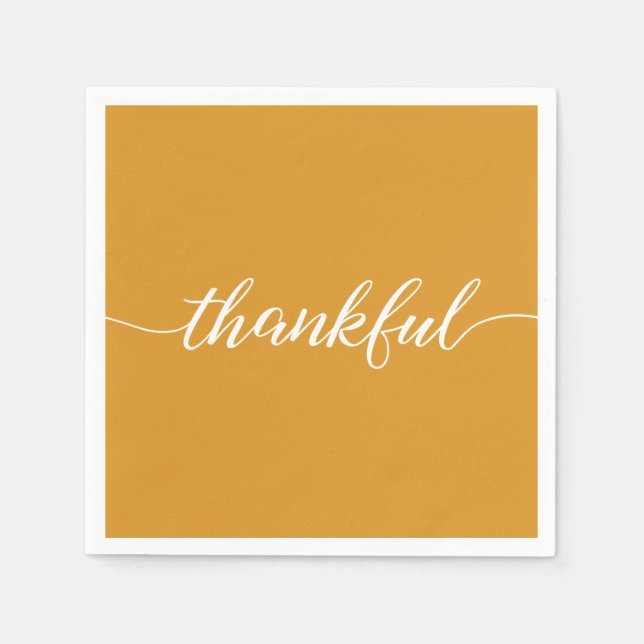Tack | Thanksgiving Script-teckensnitt | Orange Pappersservett (Framsidan)