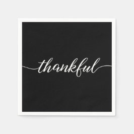 Tack | Thanksgiving Script-teckensnitt | svart Pappersservett