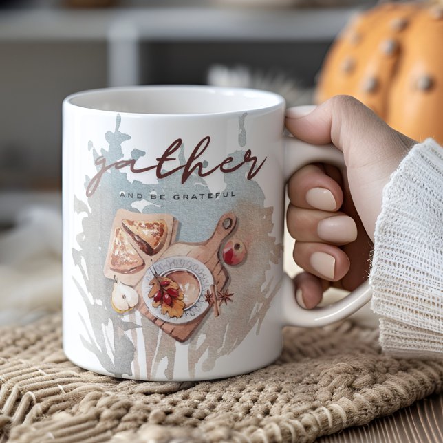 Tack Thansgiving Gathering Kaffemugg (Skapare uppladdad)