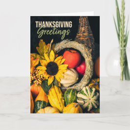 Tack till alla vackra överflödshorn för Thanksgivi Helgkort