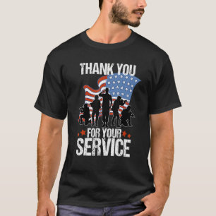 Tack till amerikanska Flagga T Shirt