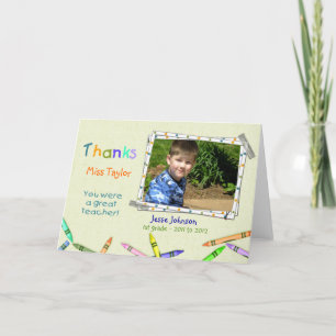 Tack till Anpassningsbarna Lärare Foto/Namn Card Kort