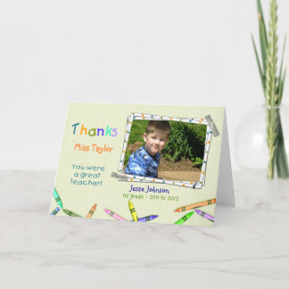 Tack till Anpassningsbarna Lärare Foto/Namn Card Kort