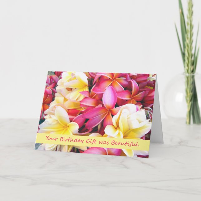 Tack till Birthday Gift, Plumeria Kort (Framsida)