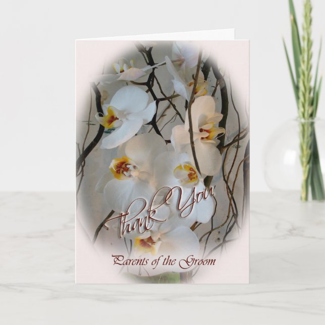 Tack till brudgummens föräldrar kort (Framsida)