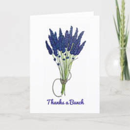 Tack till Bunch Lavender Flower Bouquet Tack Helgkort