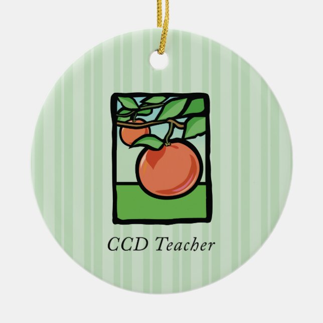 Tack till CCD-lärare, Apple Julgransprydnad Keramik (Framsidan)
