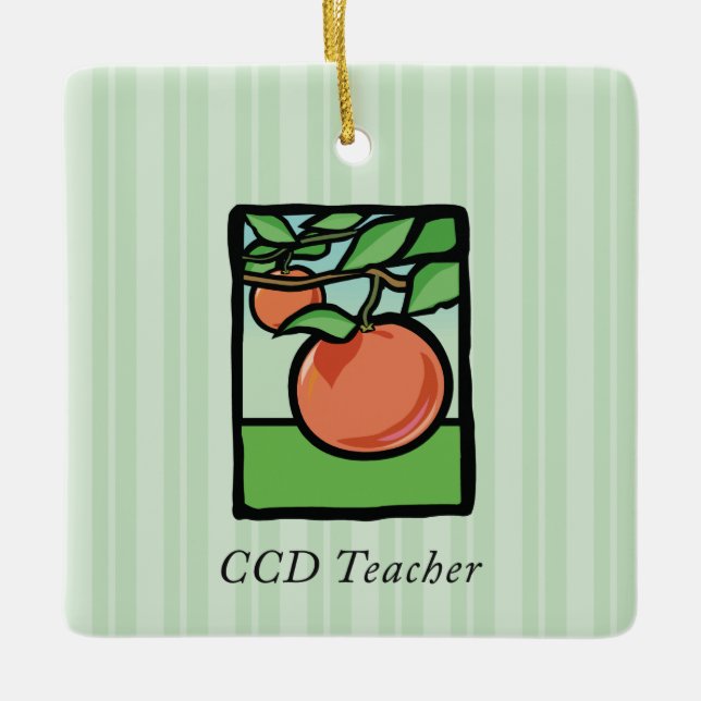 Tack till CCD-lärare, Apple Julgransprydnad Keramik (Framsida)
