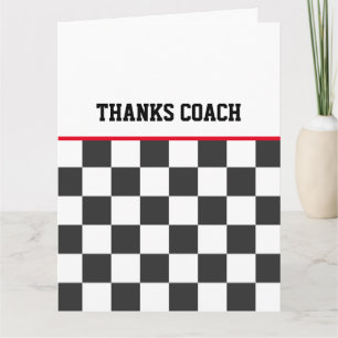 Tack till Coach Black White Check Team Färg Kort