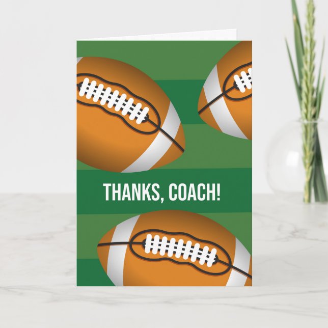 Tack till Coach Football med Fält och Bollar Kort (Framsida)