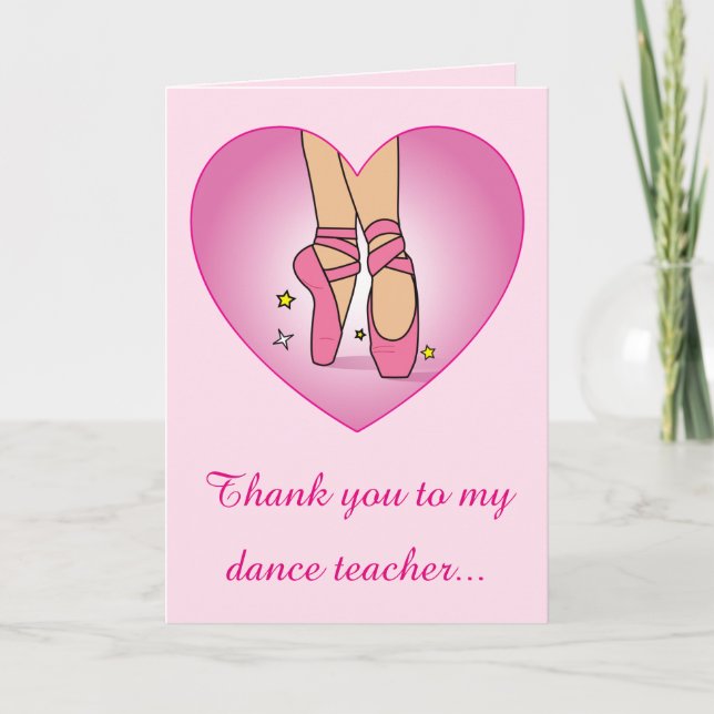 Tack till Dance Teacher: Ballet Shoes Kort (Framsida)
