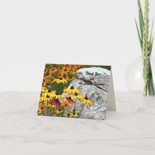 Tack till de vackra blommorna, Gula blommor Kort (Framsida)