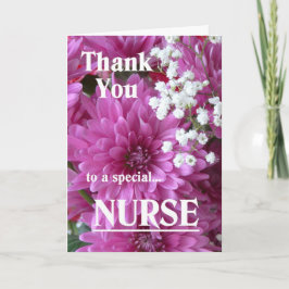 Tack till en speciell Blommigt för sjuksköterskor Kort