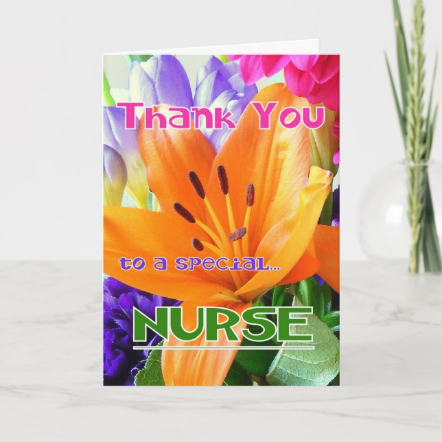 Tack till en speciell NURSE! Kort (Framsida)