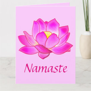 Tack till ett yoga Teacher Lotus Flower Big Card Kort