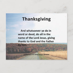 Tack till Far Thanksgiving Colossians 3:17 Helg Vykort