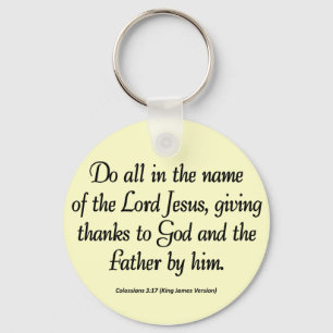 Tack till Far Thanksgiving Colossians 3:17 Nyckelring