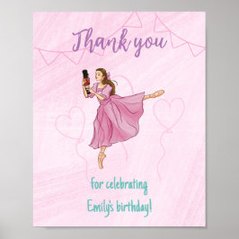 Tack till firande - Ballerina Birthday Poster