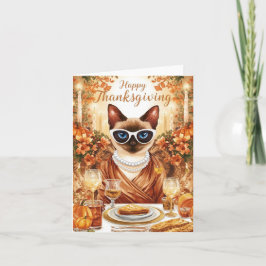 Tack till firande med pumpa och blomma för kattäls helgkort