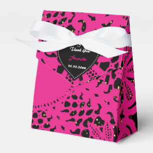 Tack till förmån för snöre Foxiers Rosa Vit födels Presentaskar