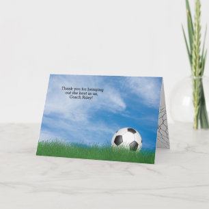 Tack till fotboll kort